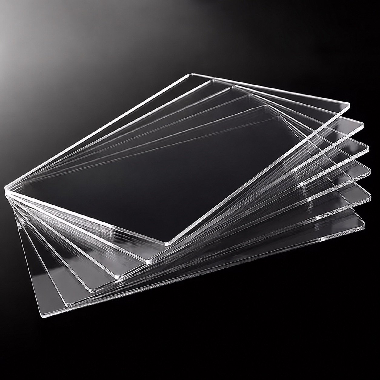 Clear transparent acrylic sheets in a range of thicknesses